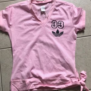 Adidas Originals Mesh Jersey with tie detail small
